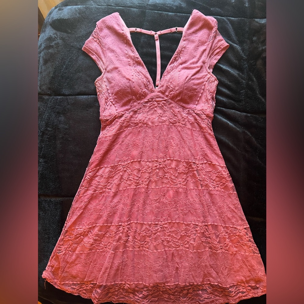 Pink lace dress